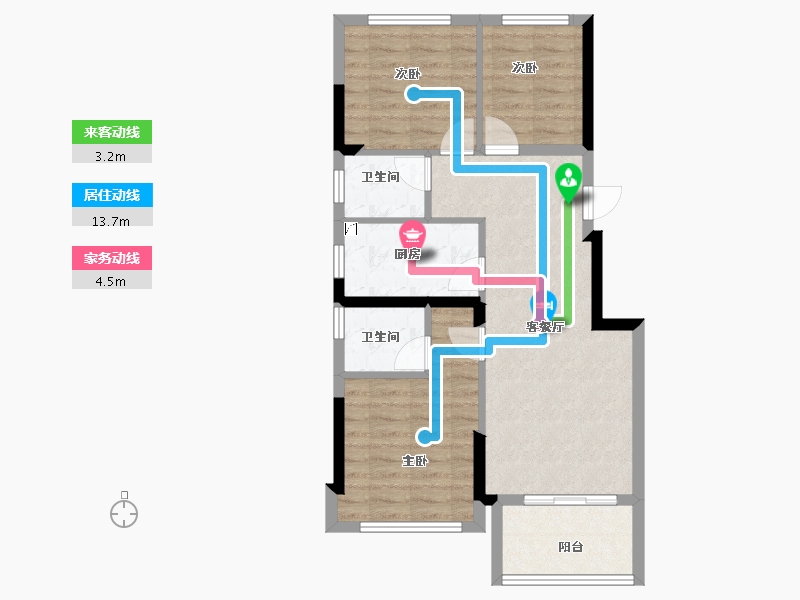 福建省-漳州市-三盛.璞悦海-70.44-户型库-动静线