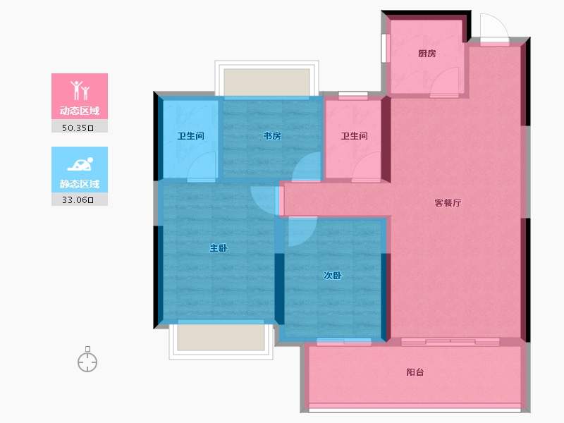 湖南省-郴州市-润和中央公园-74.82-户型库-动静分区