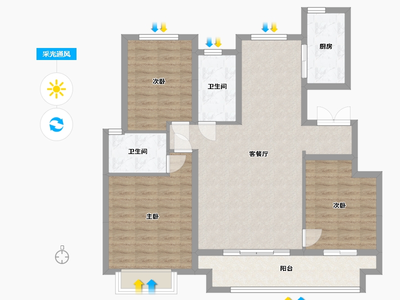 江西省-上饶市-上坤滨江四季-100.00-户型库-采光通风