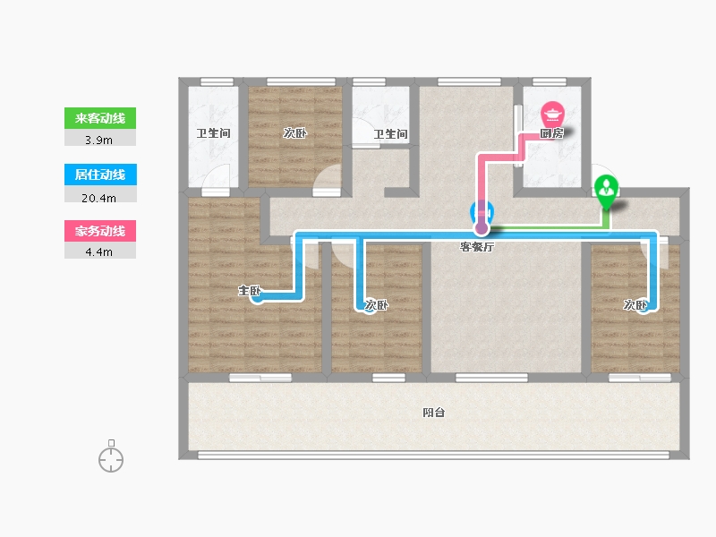 山东省-济宁市-九巨龙龙城公馆-118.25-户型库-动静线