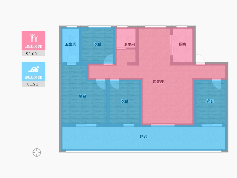 山东省-济宁市-九巨龙龙城公馆-118.25-户型库-动静分区