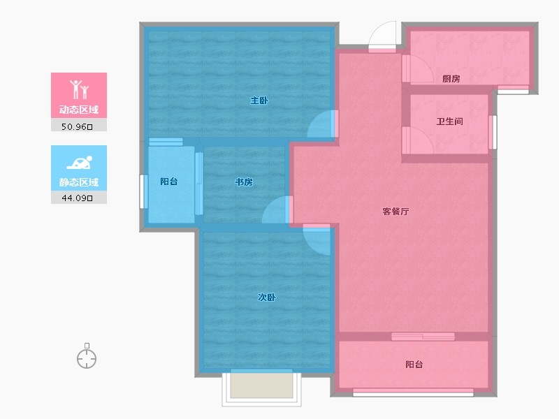 山东省-济宁市-鸿顺观邸-84.15-户型库-动静分区