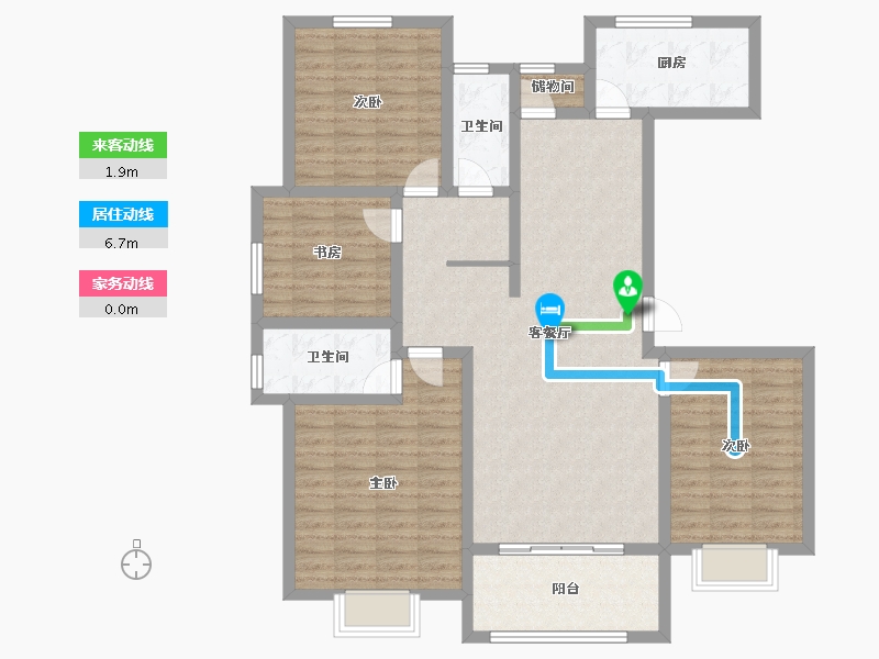 山东省-济宁市-祥安名府-119.04-户型库-动静线