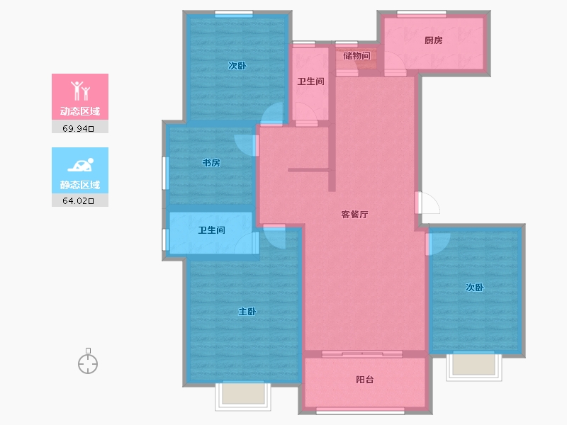 山东省-济宁市-祥安名府-119.04-户型库-动静分区