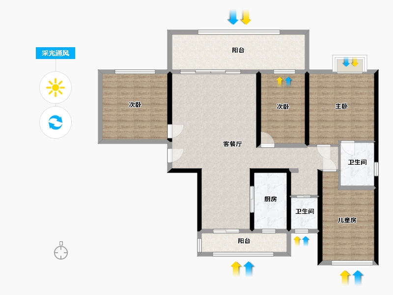 北京-北京市-北新庄-150.00-户型库-采光通风