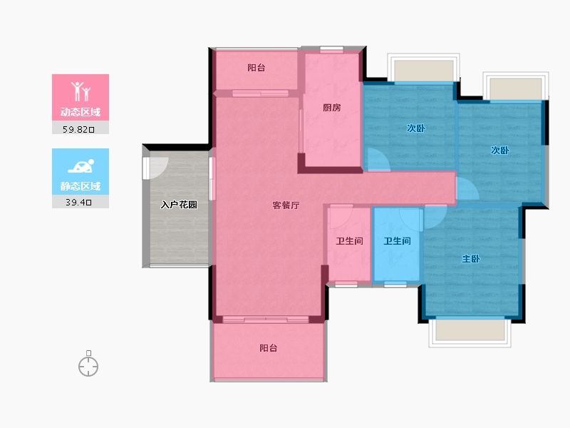 广东省-江门市-蓬江玉圭园-98.79-户型库-动静分区