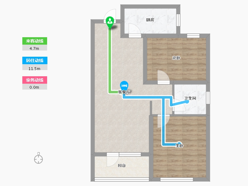 河北省-廊坊市-霸州荣盛清芦屿-66.35-户型库-动静线