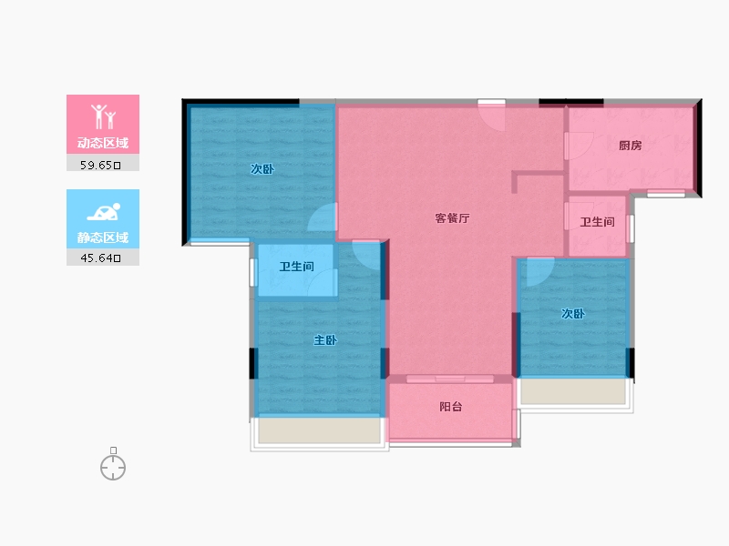 安徽省-黄山市-鸿威·春江丽景-95.57-户型库-动静分区