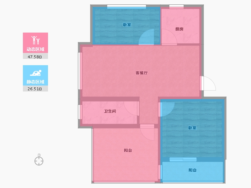 山东省-烟台市-日昇山水苑-66.40-户型库-动静分区