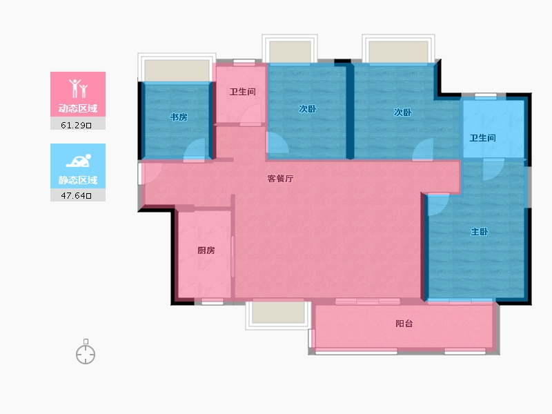 广东省-广州市-实地广州常春藤-98.40-户型库-动静分区