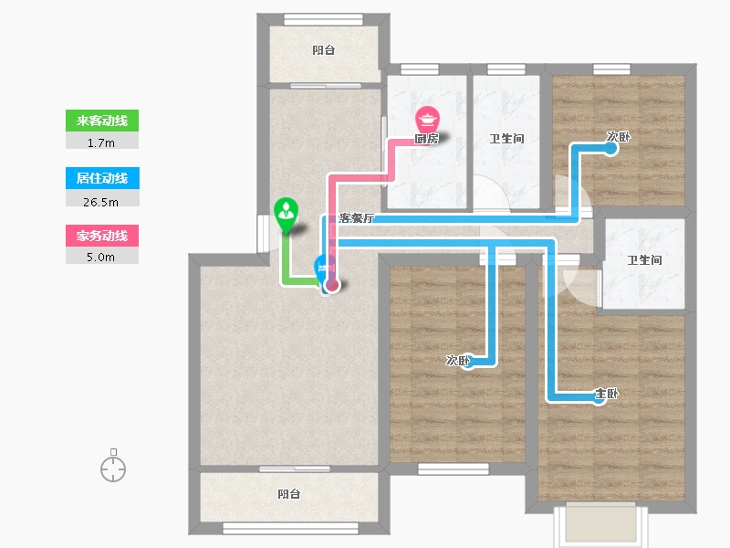 江苏省-苏州市-文溪花苑-96.00-户型库-动静线