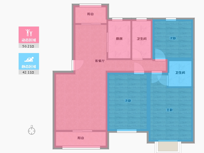 江苏省-苏州市-文溪花苑-96.00-户型库-动静分区