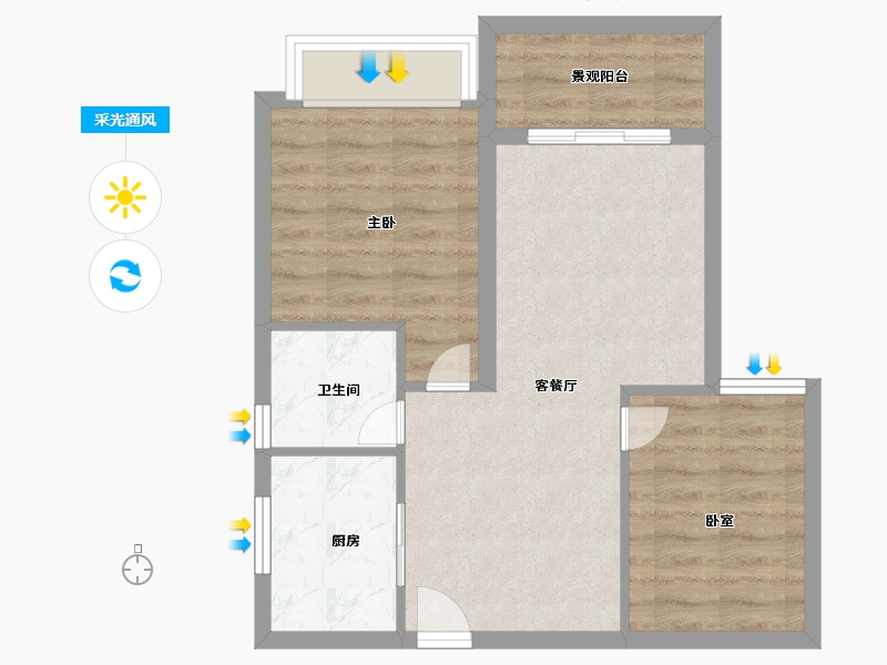 广东省-清远市-富强花园-56.79-户型库-采光通风