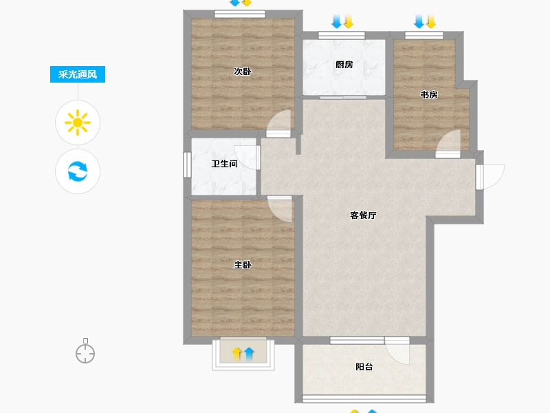 河北省-廊坊市-霸州荣盛清芦屿-82.48-户型库-采光通风