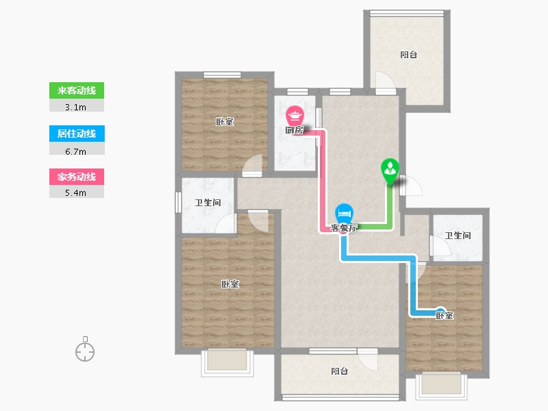 河北省-廊坊市-霸州荣盛清芦屿-109.87-户型库-动静线