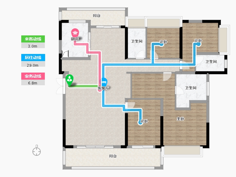 广东省-广州市-广州融创文旅城-B4区-166.00-户型库-动静线