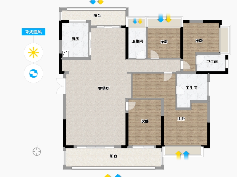 广东省-广州市-广州融创文旅城-B4区-166.00-户型库-采光通风