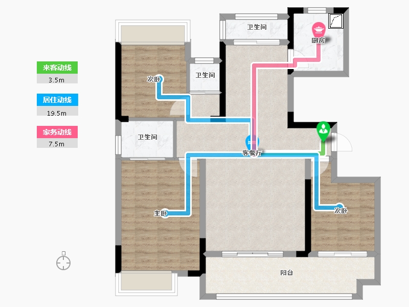 贵州省-毕节市-金沙县华荣城-126.41-户型库-动静线