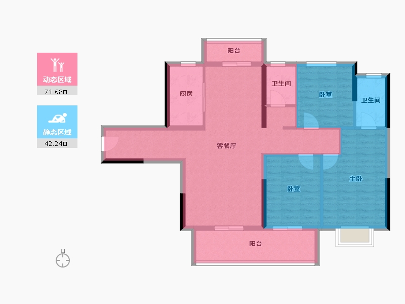 湖南省-怀化市-芷江中伟公馆-102.30-户型库-动静分区