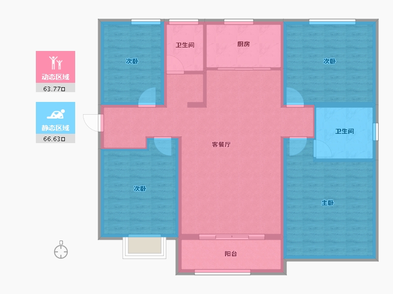 山东省-济宁市-皇营东郡-117.61-户型库-动静分区