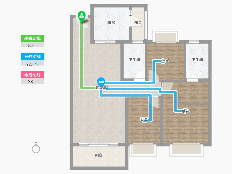 山东省-济宁市-济宁恒大御峰-104.34-户型库-动静线