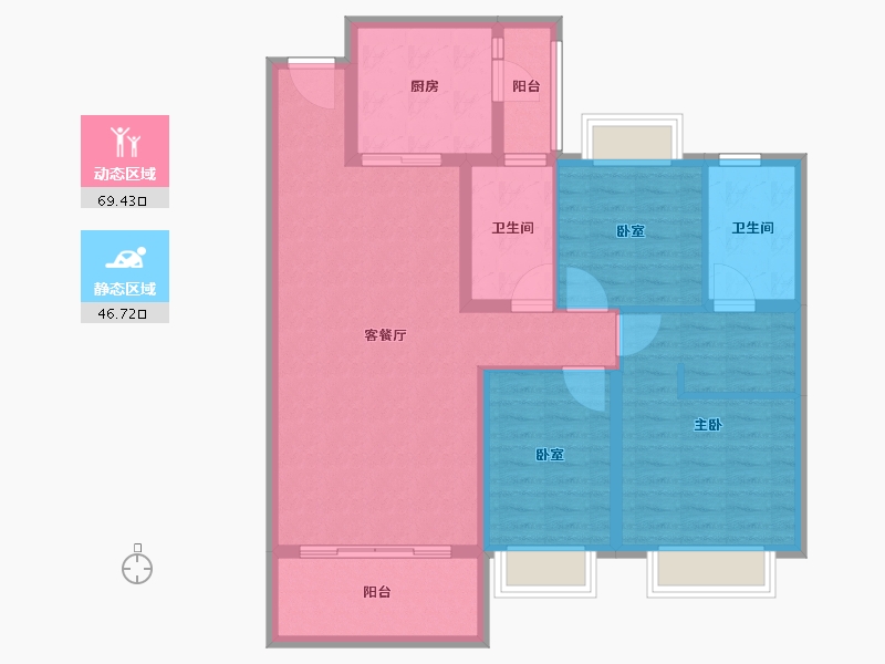 山东省-济宁市-济宁恒大御峰-104.34-户型库-动静分区