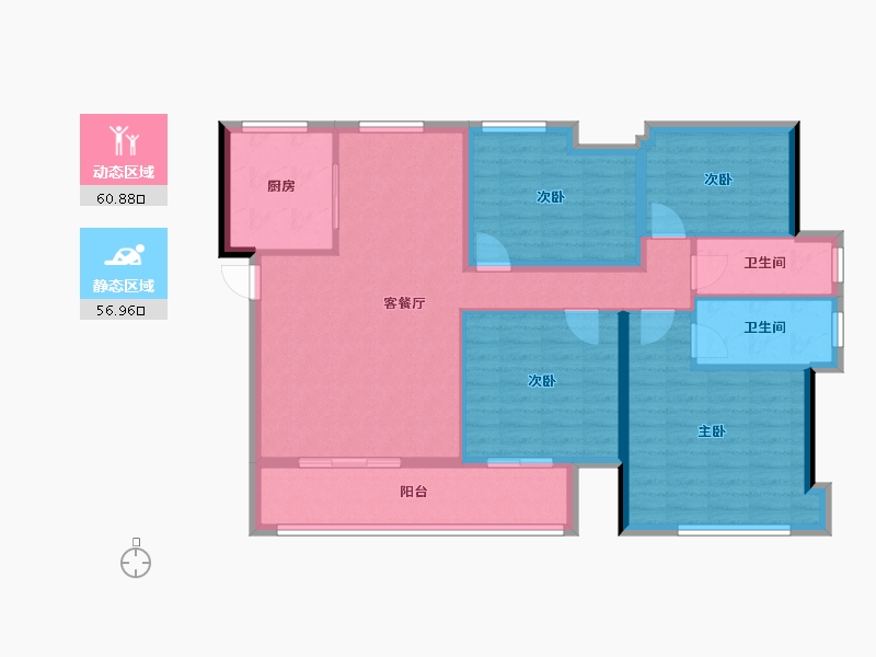 福建省-莆田市-天辉悦府-105.96-户型库-动静分区