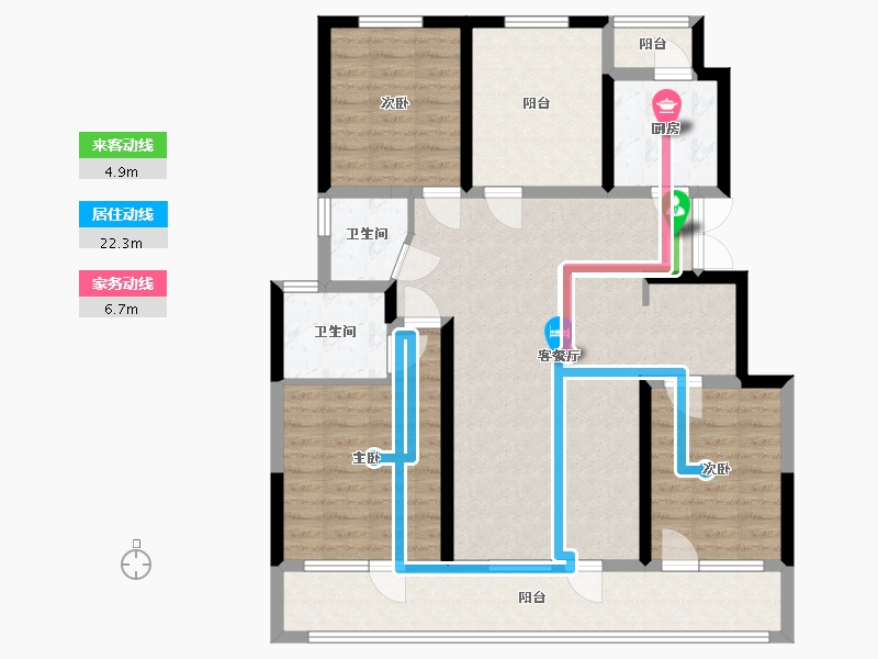 河北省-唐山市-凤城·凯旋公馆-134.00-户型库-动静线