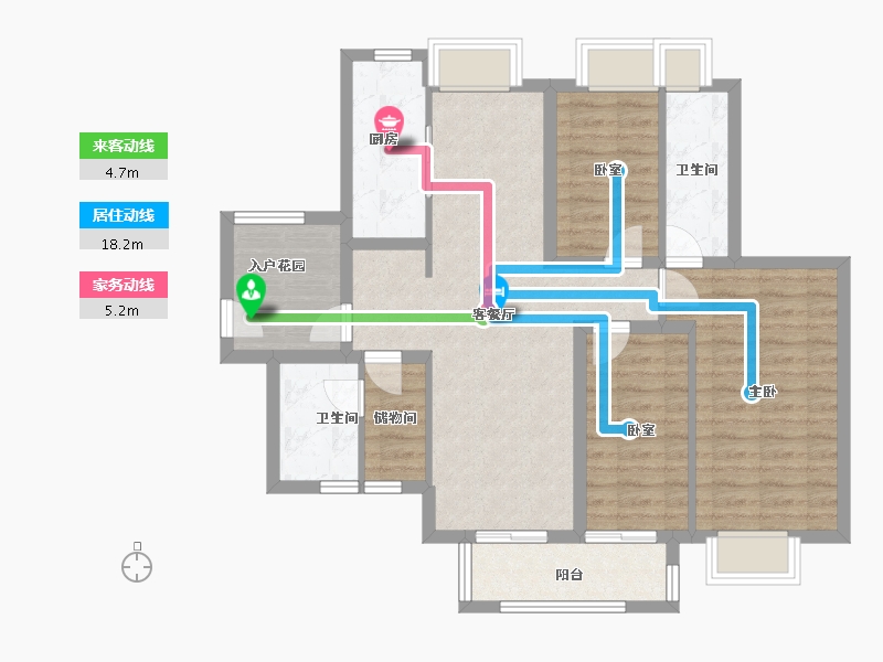 广东省-广州市-实地广州常春藤-89.60-户型库-动静线