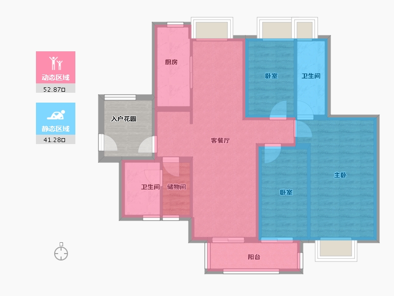 广东省-广州市-实地广州常春藤-89.60-户型库-动静分区