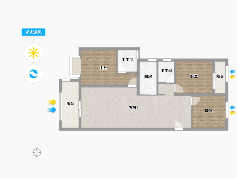 湖南省-怀化市-澳海公园2号-100.00-户型库-采光通风