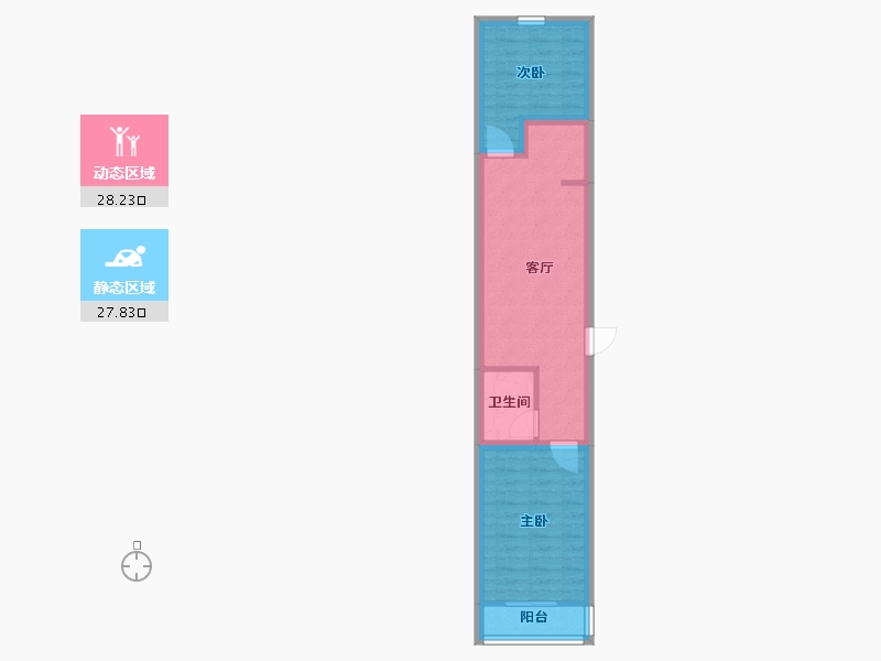 北京-北京市-展春园小区-54.80-户型库-动静分区