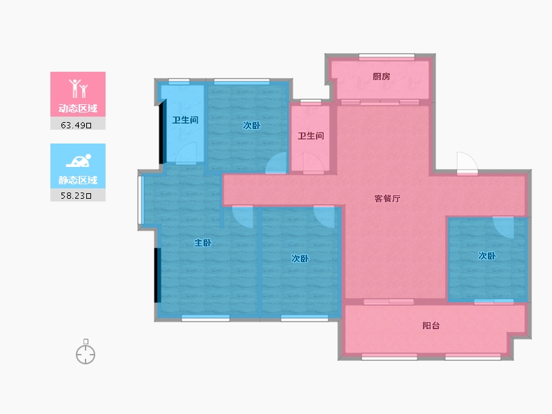 福建省-莆田市-天辉悦府-110.27-户型库-动静分区