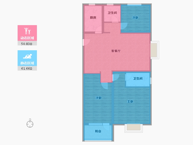 山东省-济宁市-九巨龙龙城华府-101.16-户型库-动静分区