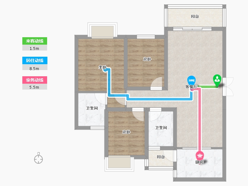 贵州省-贵阳市-兴隆枫丹白鹭城市花园-79.83-户型库-动静线