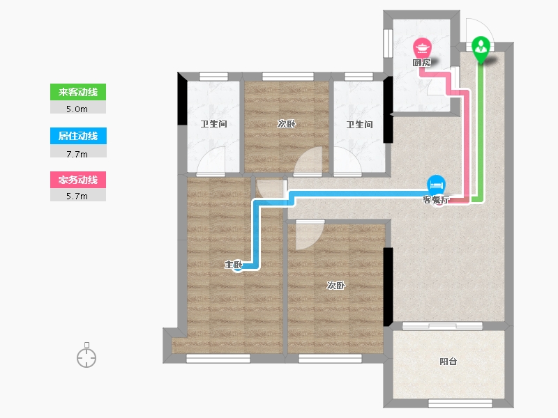 福建省-莆田市-天辉悦府-71.39-户型库-动静线