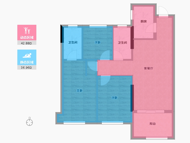 福建省-莆田市-天辉悦府-71.39-户型库-动静分区