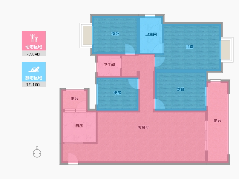 云南省-昆明市-中海寰宇天下-114.35-户型库-动静分区