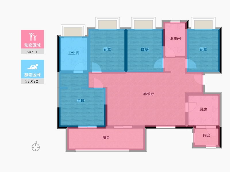 四川省-成都市-恒大天府半岛-110.00-户型库-动静分区