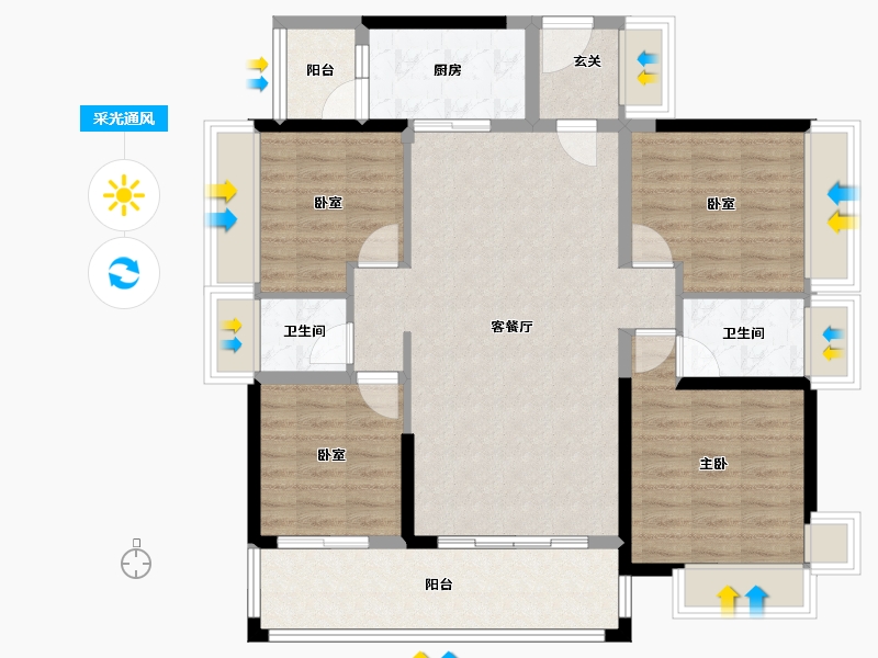 广东省-河源市-万隆钓鱼台一号-103.14-户型库-采光通风