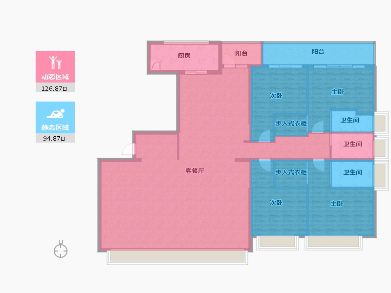 广东省-汕头市-海璟天翡-204.49-户型库-动静分区