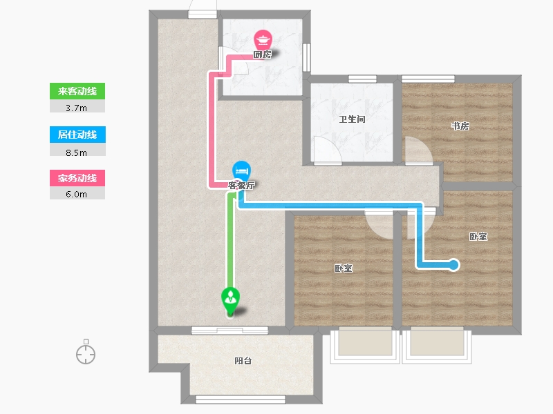 河南省-安阳市-安阳建业城三期云著-86.40-户型库-动静线