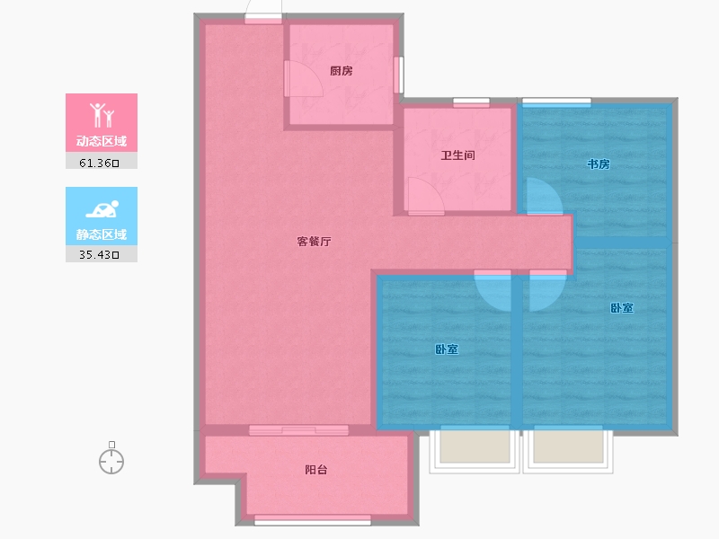 河南省-安阳市-安阳建业城三期云著-86.40-户型库-动静分区