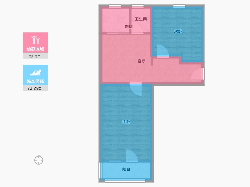 北京-北京市-展春园小区-51.92-户型库-动静分区