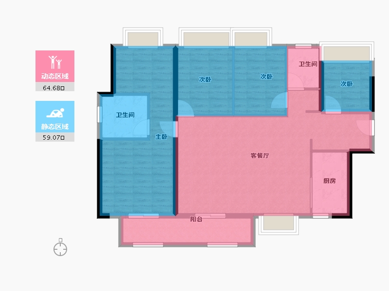 广东省-广州市-实地广州常春藤-112.00-户型库-动静分区