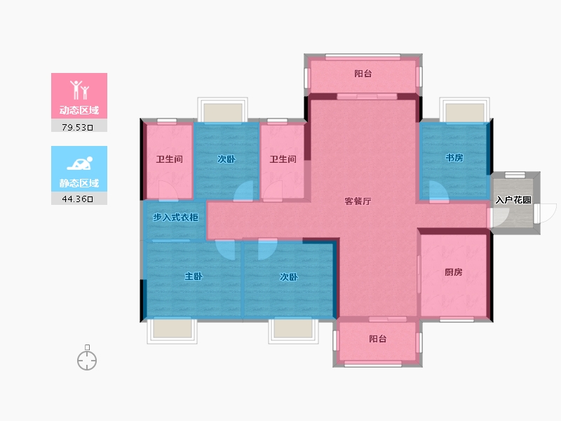 湖南省-株洲市-香江悦湖春天-114.51-户型库-动静分区