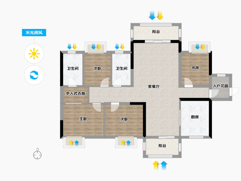 湖南省-株洲市-香江悦湖春天-114.51-户型库-采光通风