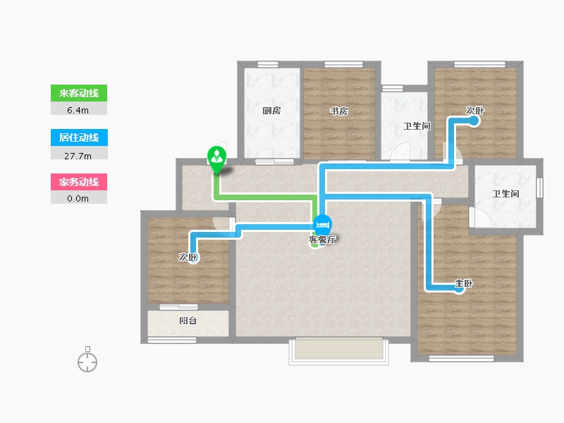 山东省-济宁市-融创滨江壹号-125.96-户型库-动静线