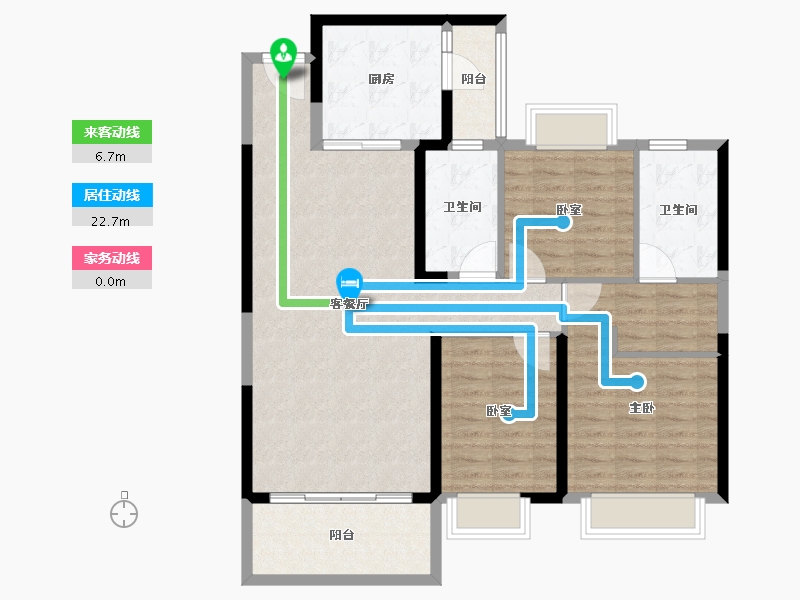 山东省-济宁市-济宁恒大御峰-104.52-户型库-动静线