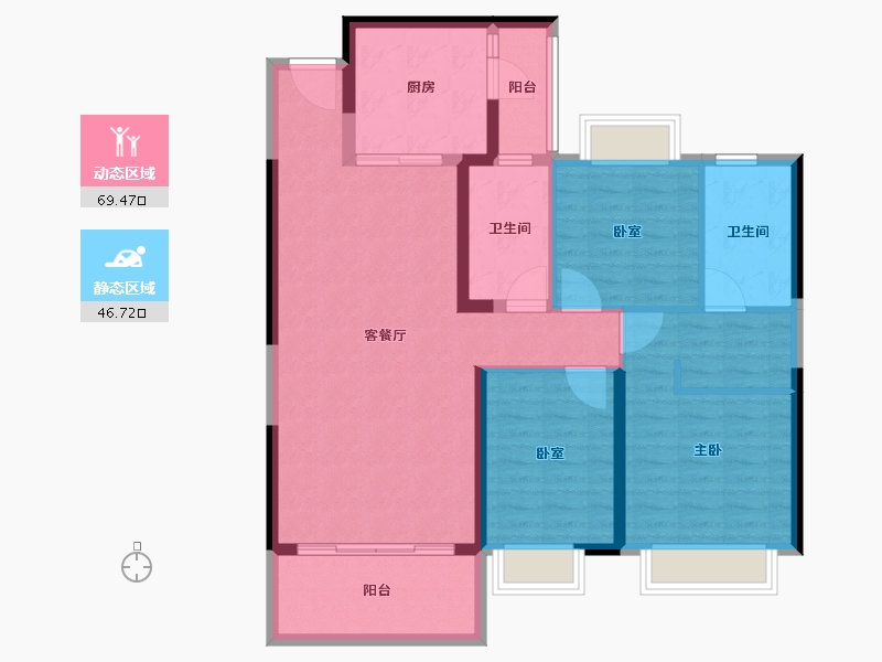 山东省-济宁市-济宁恒大御峰-104.52-户型库-动静分区